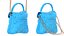 3D model Lovely Heart Embellished Handbag Blue