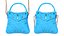 3D model Lovely Heart Embellished Handbag Blue