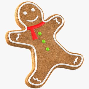 3D Detailed Gingerbread Man Cookie model