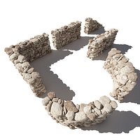 Stone - Rock Wall 5 - Light Tan 3D Rock Wall