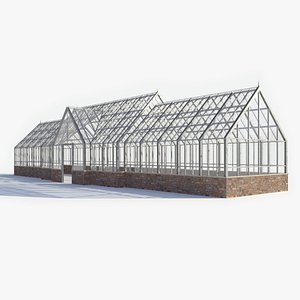 Glasshouse greenhouse hothouse 3D model