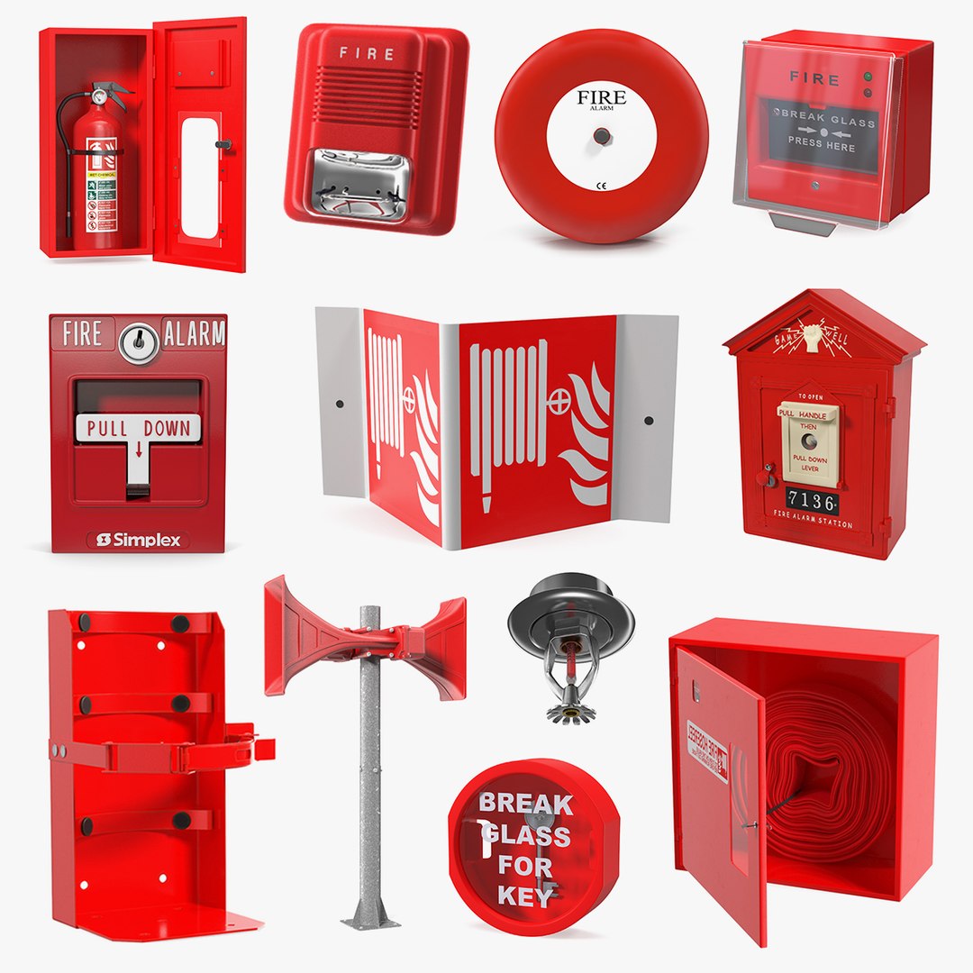Fire Alarm Tools Collection 8 3D model preview