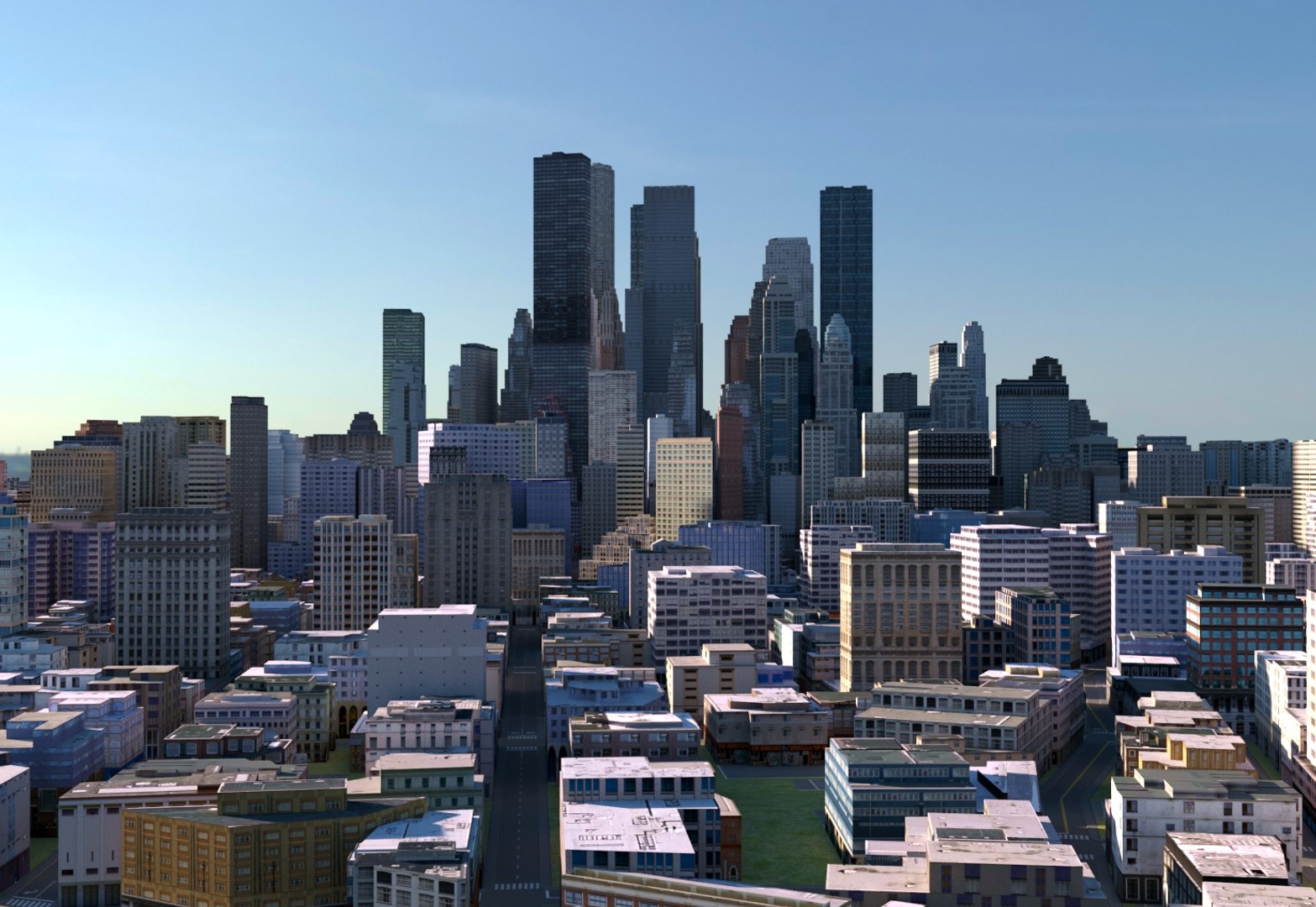 Town City Cityscape 3D Model - TurboSquid 1496624