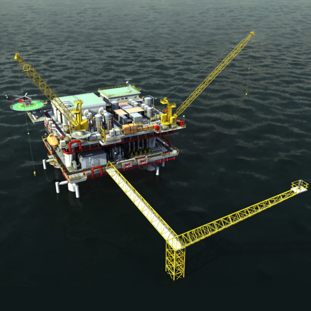 3d Model Oil Rig Peak