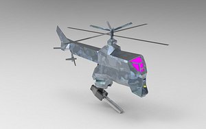 Combat helicopter drone 3D