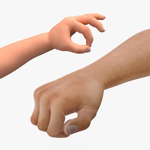 3D Man and Baby Hands Collection