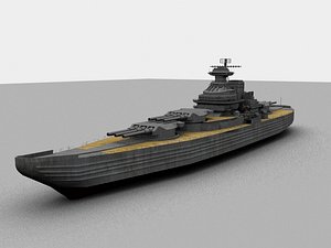 3d futuristic battleship