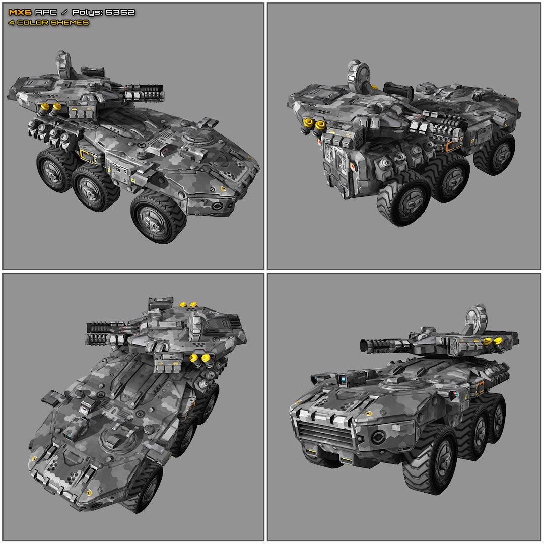 scifi apc 6x6 mx6 3D model https://p.turbosquid.com/ts-thumb/9A/ooy9Ql/8WaIdSal/mx6_02/jpg/1523045102/1920x1080/fit_q87/7c429d91b7bcc9597124941b81ca0898f6e4b724/mx6_02.jpg
