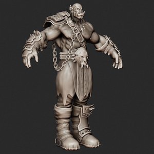 Complete Orc Warrior Fantasy 3D Character High Poly Model