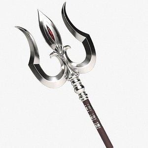 3D model Lord Trident spear in silver
