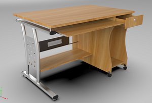 3D rigged pc desk model
