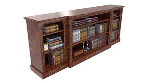 bookcase burr walnut veneered 3D model