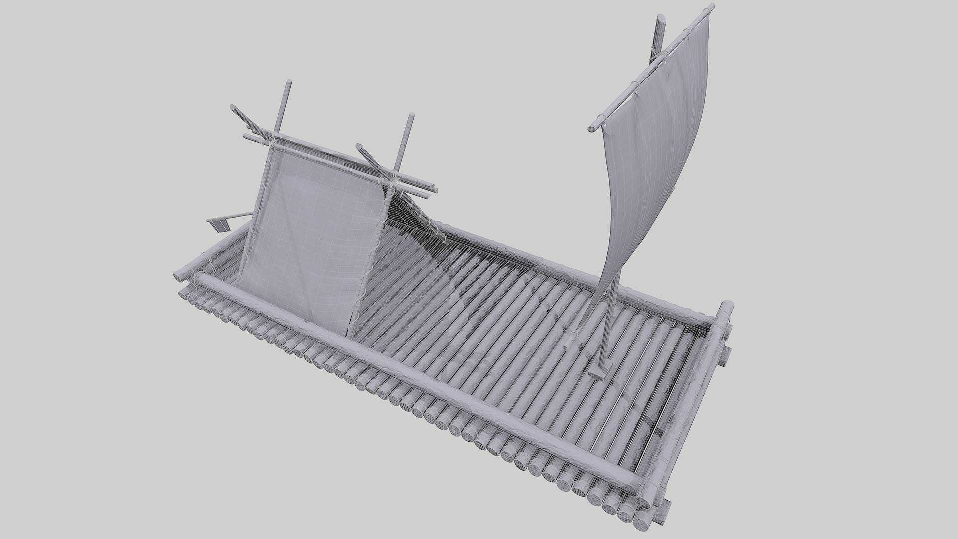 Wooden Raft V1 With PBR 4K 8K 3D Model - TurboSquid 1729345
