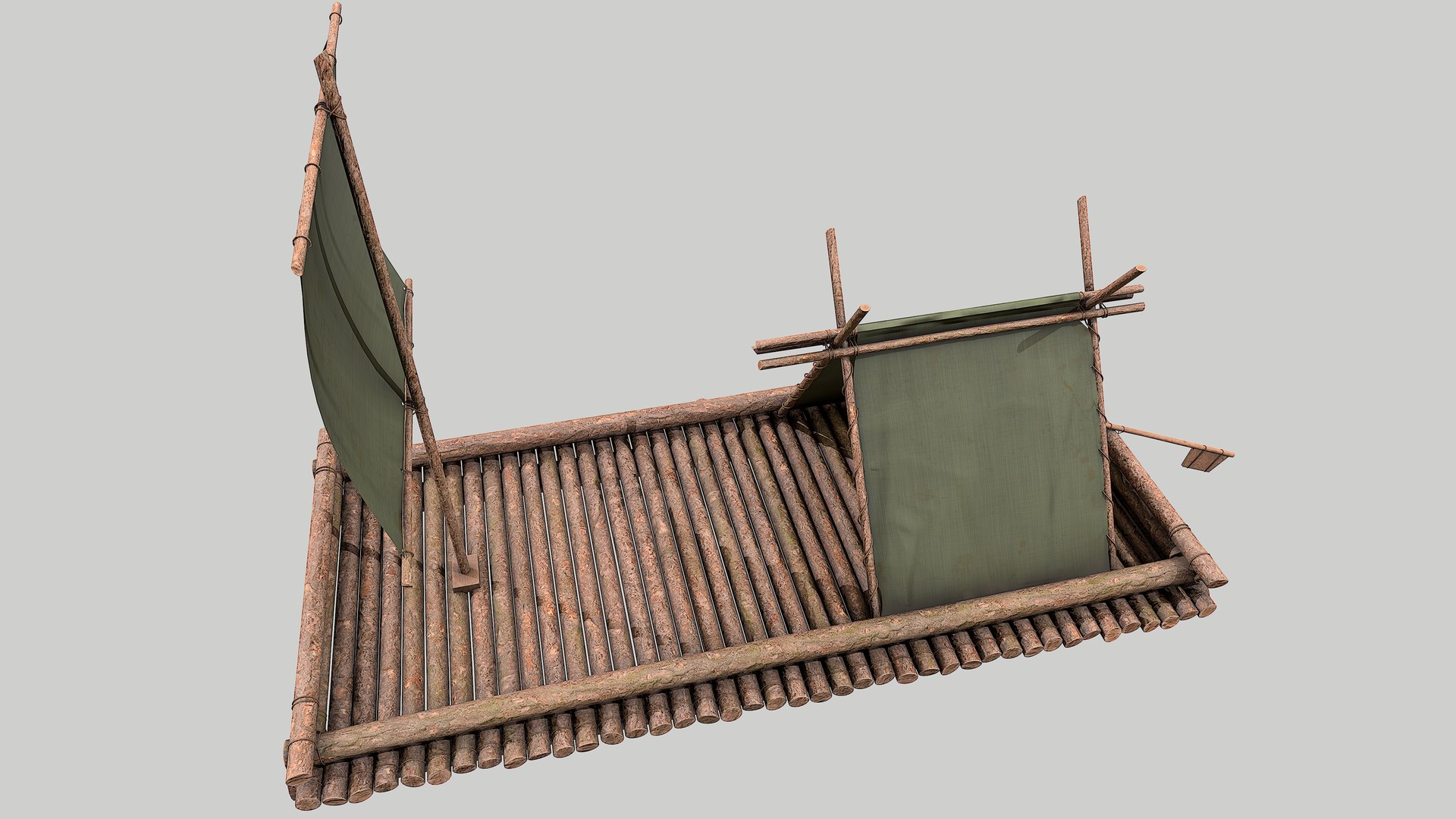 Wooden Raft V1 With PBR 4K 8K 3D Model - TurboSquid 1729345