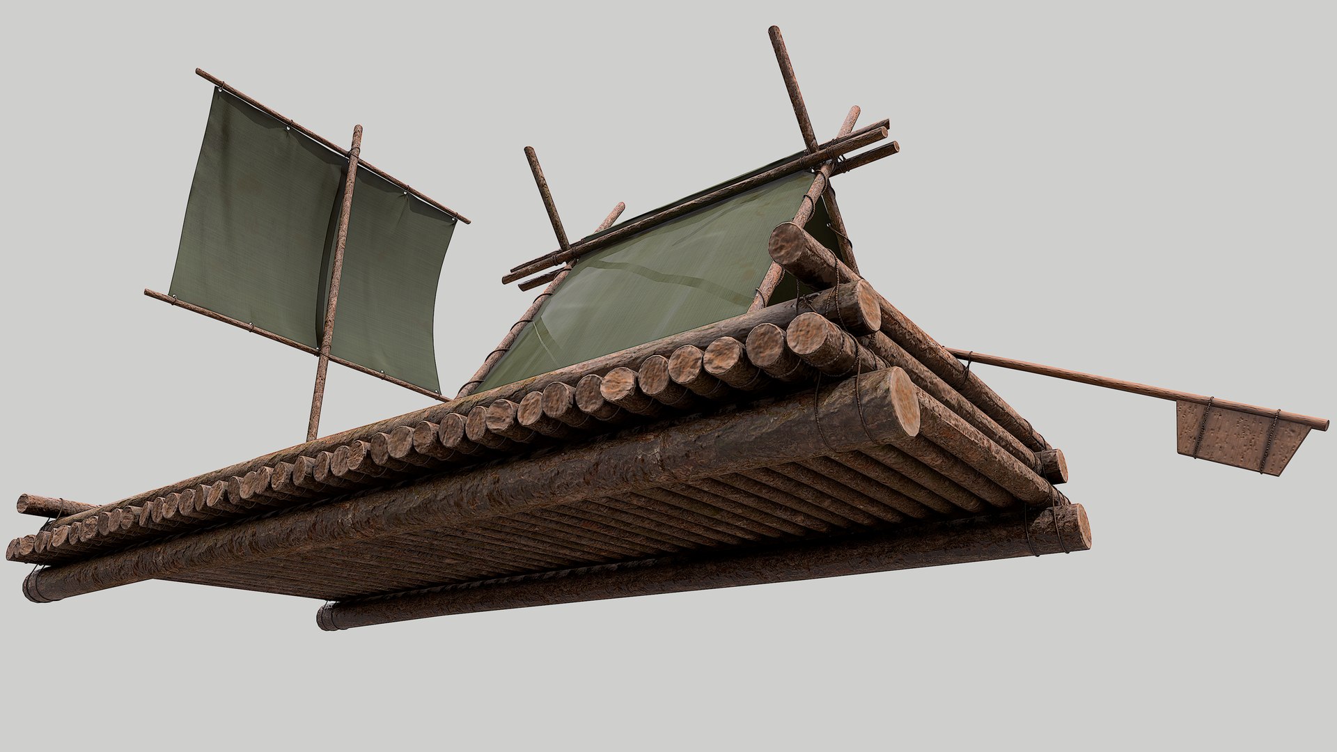 Wooden Raft V1 With PBR 4K 8K 3D Model - TurboSquid 1729345