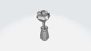 Rose flower with vase low poly 3D model