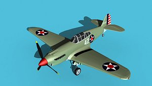 3D model Curtiss P-40B Warhawk V01 USAAF