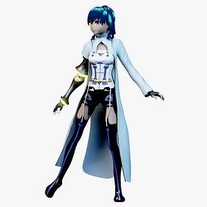 Anime girl rigged 3D model