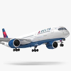 3D Airbus A350-900 Delta Airlines