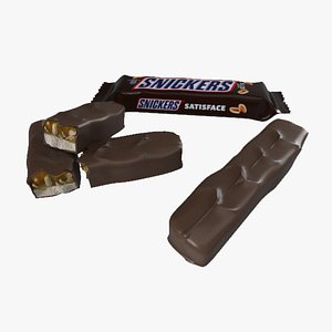 chocolate snickers nuts 3D model