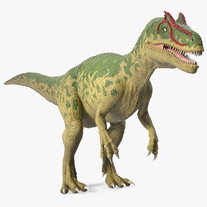 Allosaurus Green Coloring Rigged 3D model
