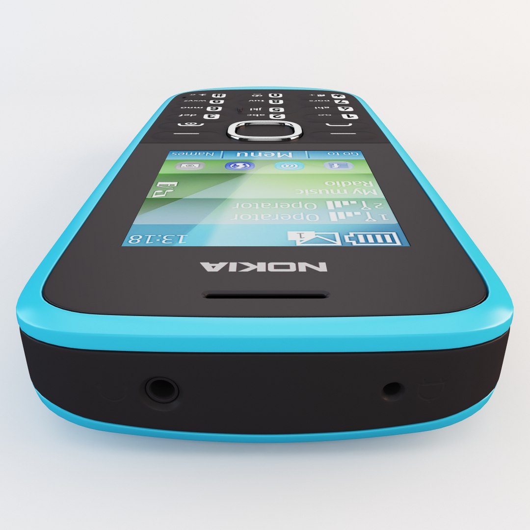3d Model Blue Nokia 110 Cellphone