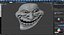 3D Trollface White