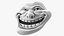3D Trollface White