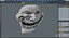 3D Trollface White