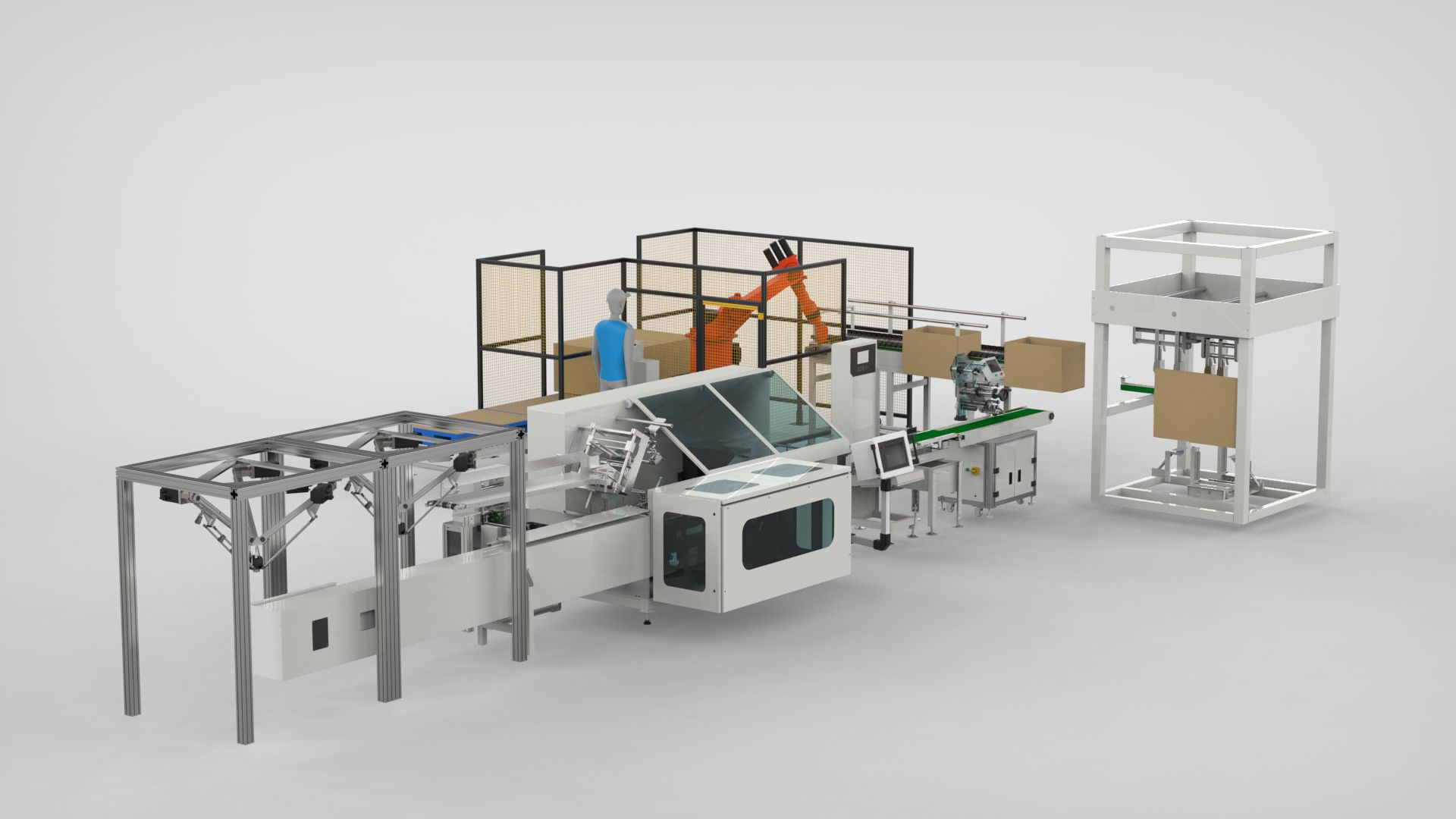 Automatic Packaging Assembly Line model - TurboSquid 1920134