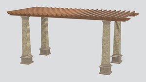 European Style Garden Pergola 3D Model 3D model