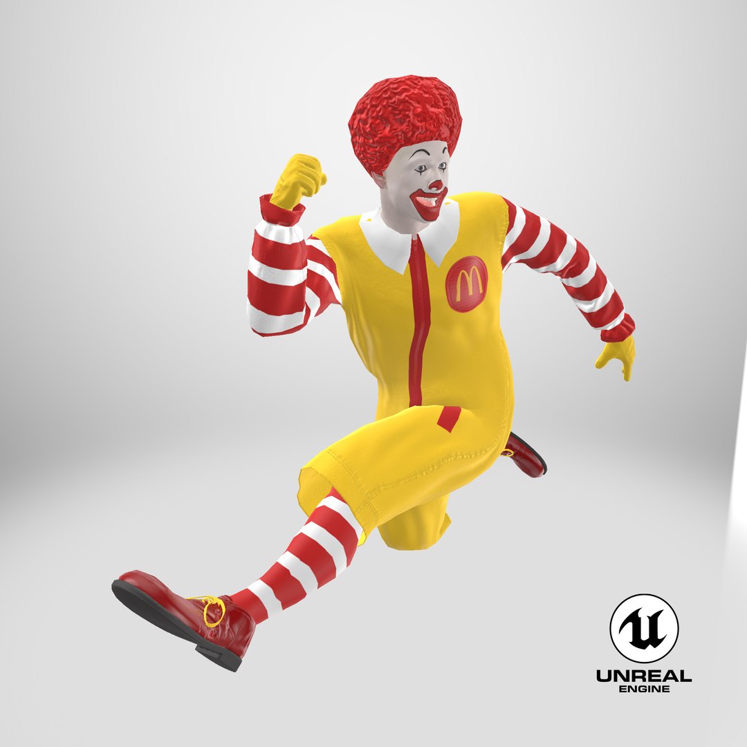 Mascot of McDonalds Jumping Pose 3D model https://p.turbosquid.com/ts-thumb/9B/zadbXc/mZ/stemcell_unreal_render/png/1738679730/1920x1080/fit_q87/a250d24c203867cf1a96f70237d12485080fab88/stemcell_unreal_render.jpg