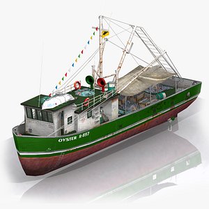 3d ready fishing boat model