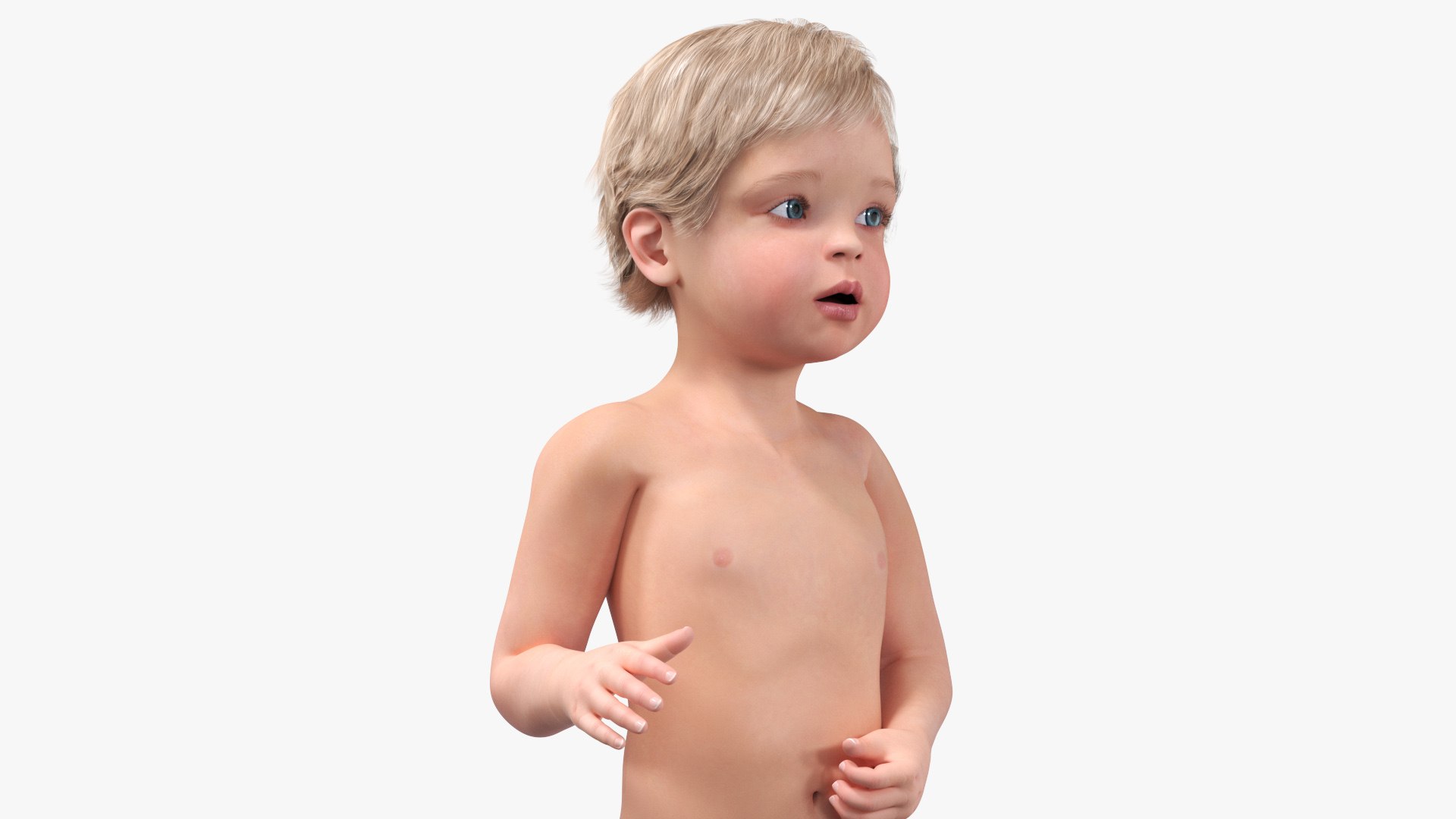 One Year Old Baby Rigged 3D model preview