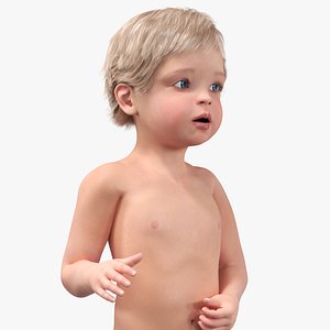 3D One Year Old Baby Rigged model