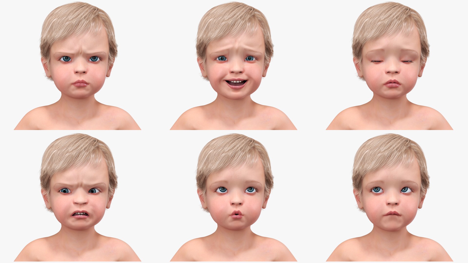 3D One Year Old Baby Rigged Model - TurboSquid 2268651