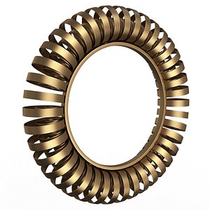 3D Wire Wheel Wall Mirror