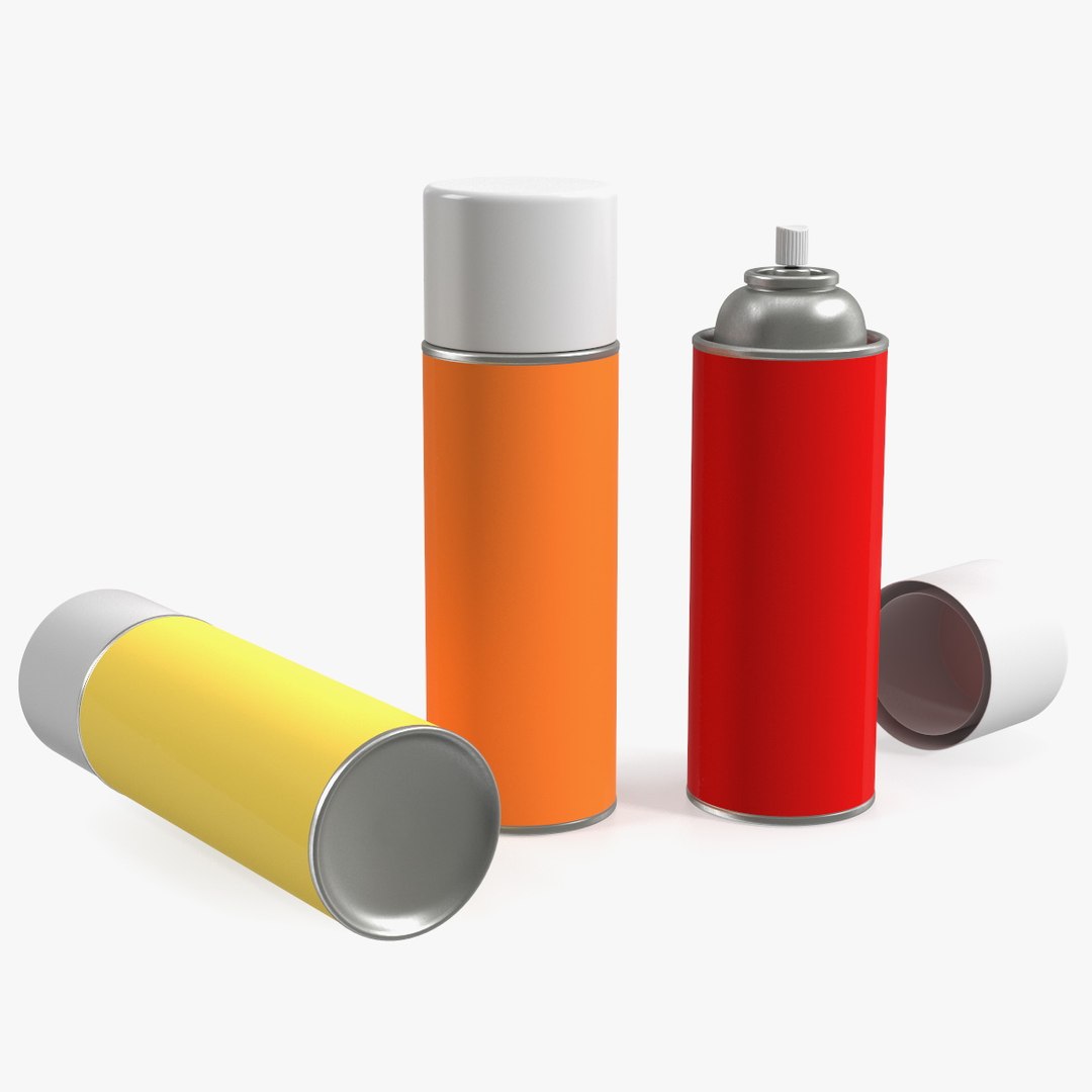 3D Recycling Aerosol Cans Warm Colors Set model TurboSquid 2140493