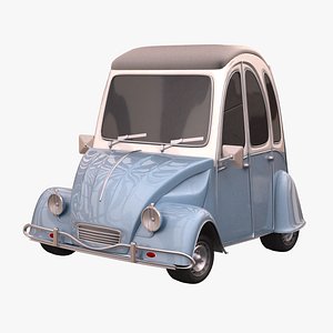 Citroen 3cv Cartoon Car