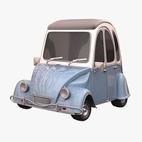 Citroen 3cv Cartoon Car