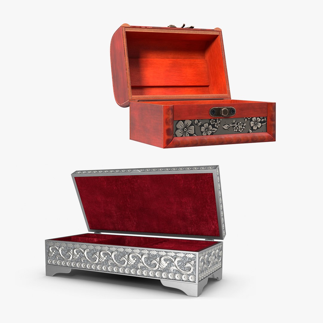 Empty Treasure Boxes Collection 3D model preview