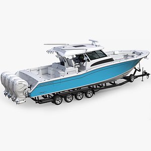3D Grady White Canyon 456 Boat and Trailer