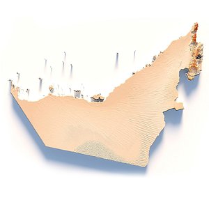3D UAE Terrain 3d model
