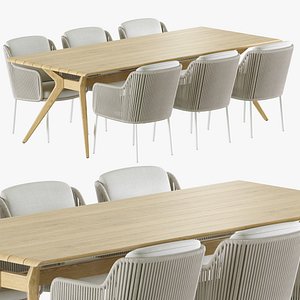 Outdoor Garden Wicker Woven Dining Set Bernini Belair