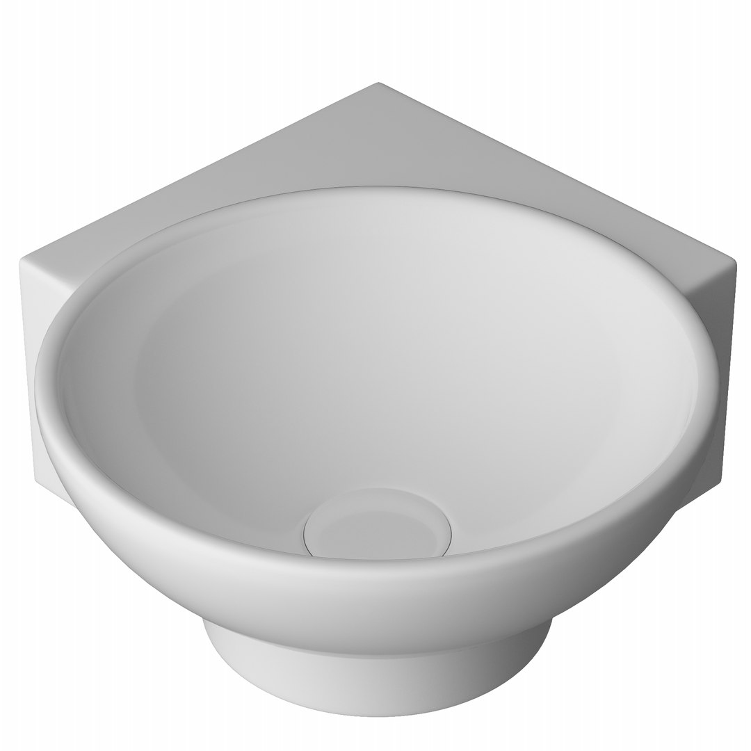 3D Wall Hung Corner Wash Basin Model TurboSquid 1694214