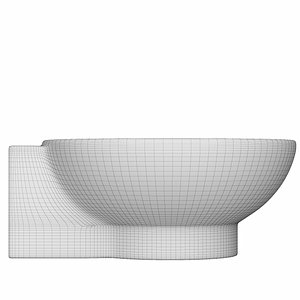 3D wall hung corner wash basin model
