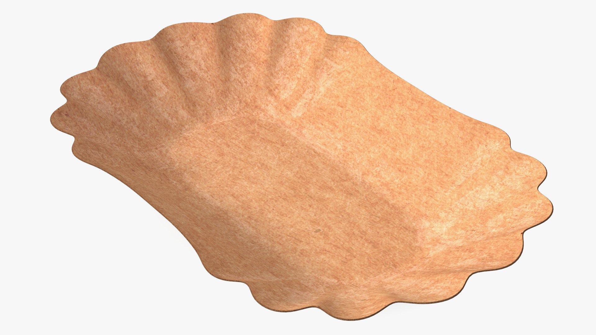 Brown Curly Paper Plate 3D model preview