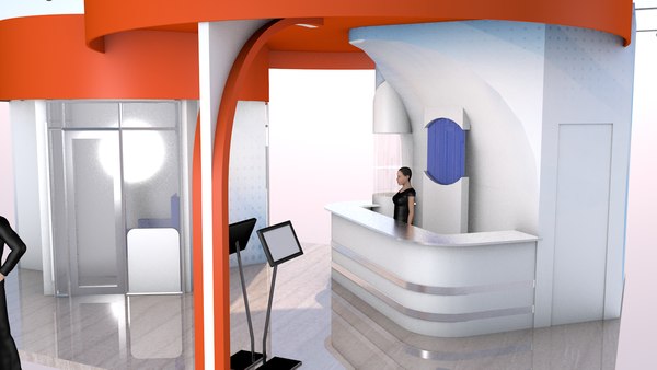 3D kiosk expo exhibit stand model