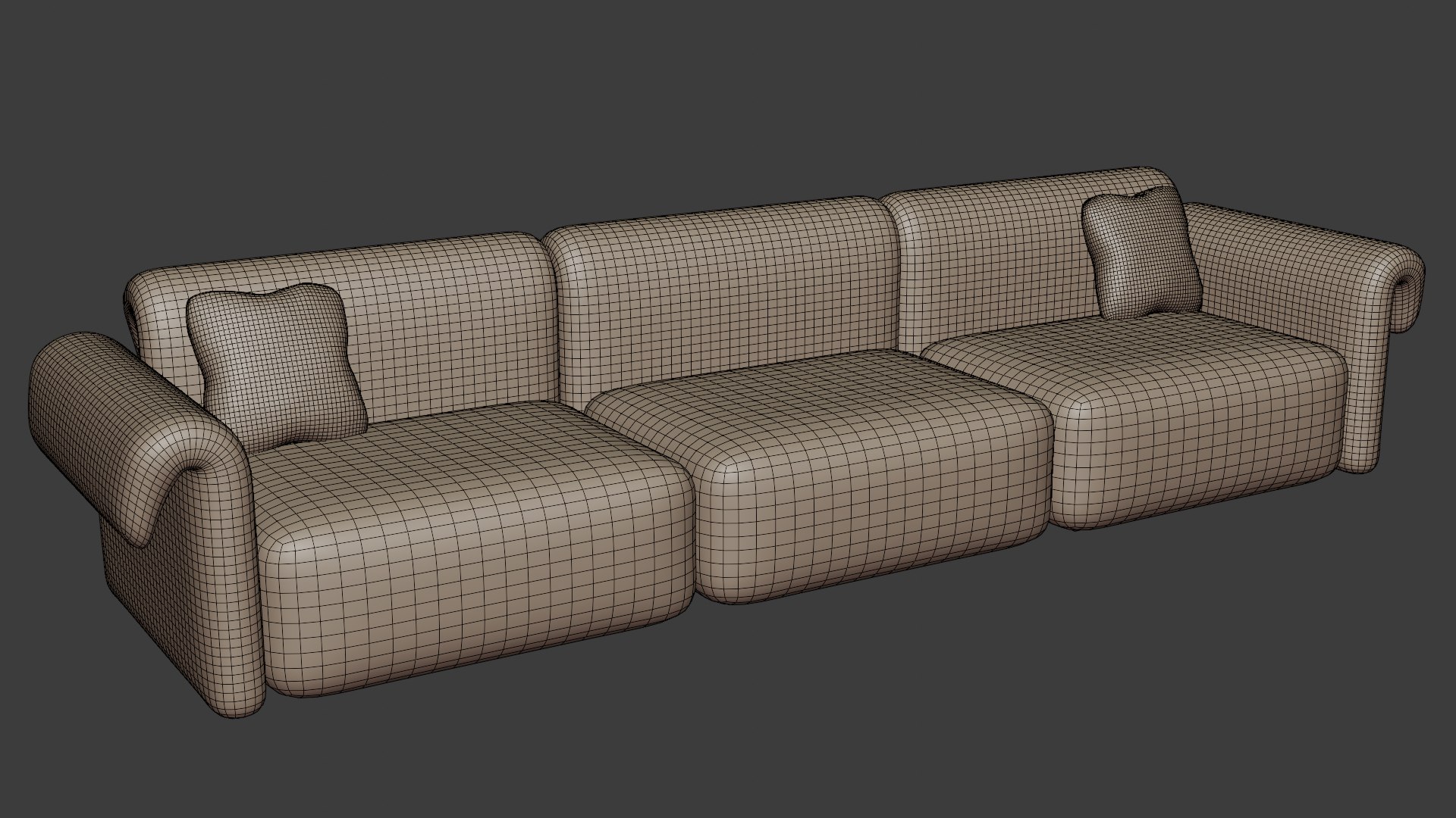 Sofa Of Elegant Shapes In A Minimalist Style In Dark Colors 3D ...