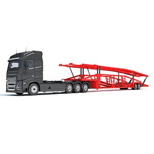 3D Car Hauler Trailer Semi Truck model